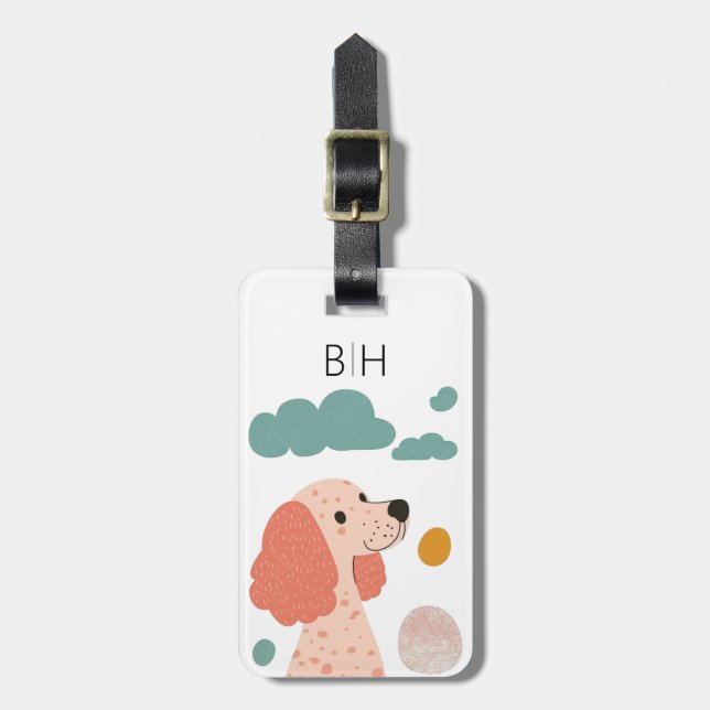 Gepäckanhänger Pudel Hund (Vorderseite vertikal)