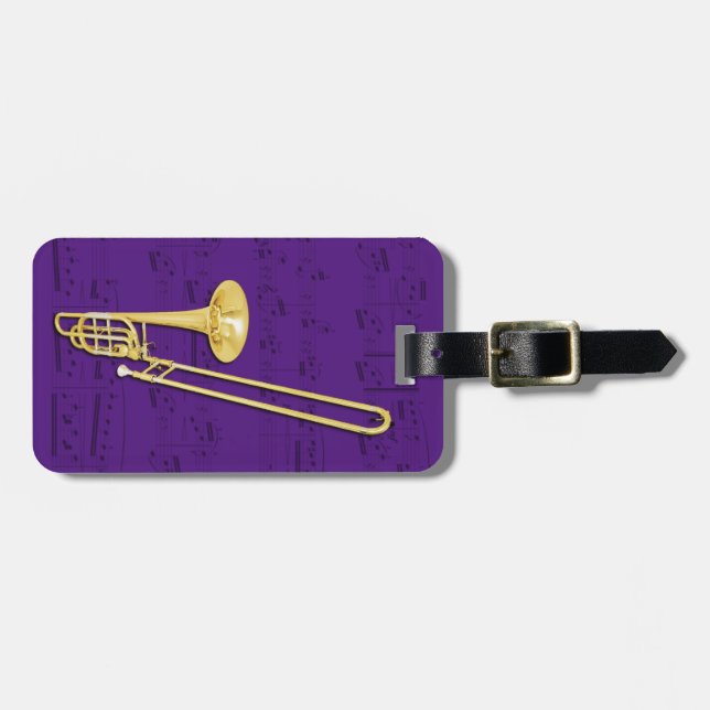 Gepäckanhänger - Trombone (Baß) - wählen Sie Farbe (Vorderseite horizontal)
