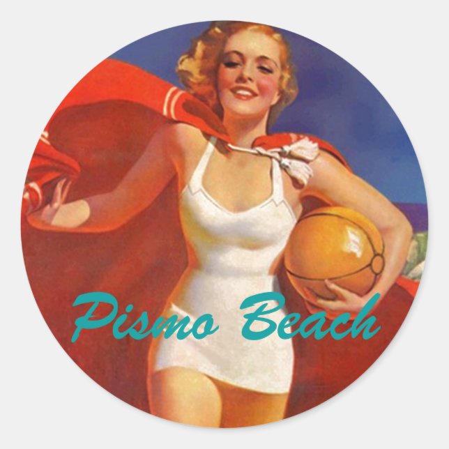 Gepäckaufkleber Reisebriefe Retro-Szene Runder Aufkleber (Vorderseite)