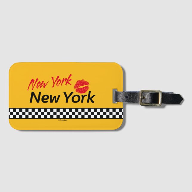 Gepäcketiketten Taxi NY & Red Kiss Gepäckanhänger (Vorderseite (Horizontal))