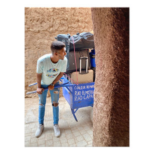 Gepäcklieferung in der Medina - Marrakesch, Marokk Fotodruck