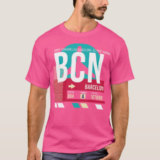 Gepäckmarke 3 des Barcelona BCN Airport Code T-Shirt