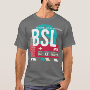 Gepäckmarke Basel Switzerland BSL Airport Code T-Shirt