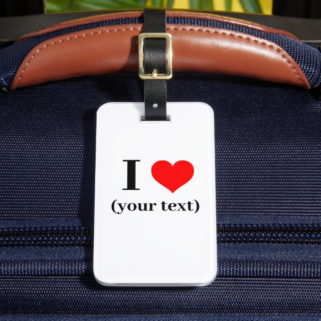 Gepäckmarke - Benutzerdefiniertes I-Herz (Ihr Text Gepäckanhänger (Vorderseite Insitu 2)