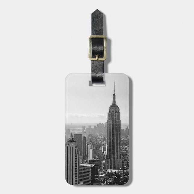 Gepäckmarke "Black & White New York City" Gepäckanhänger (Vorderseite vertikal)