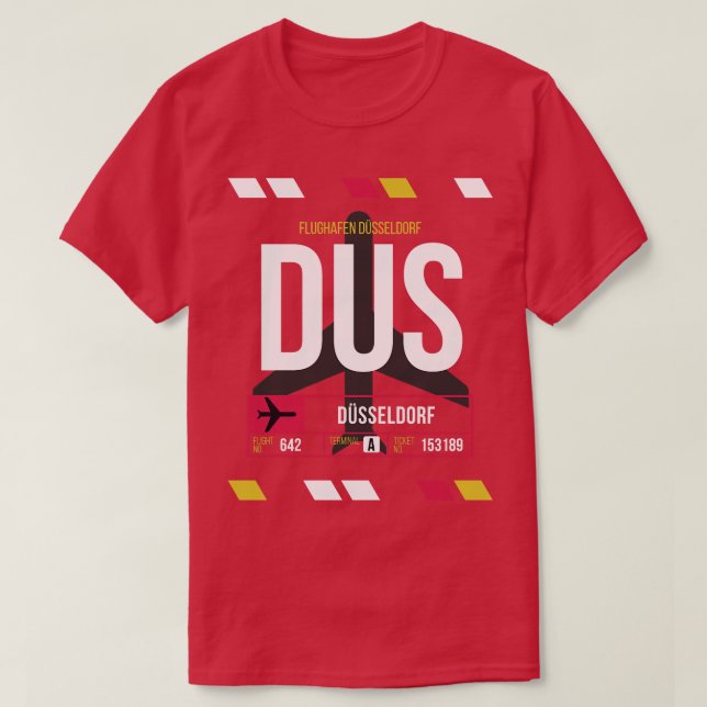 Gepäckmarke DUS Airport Code Düsseldorf T-Shirt (Design vorne)
