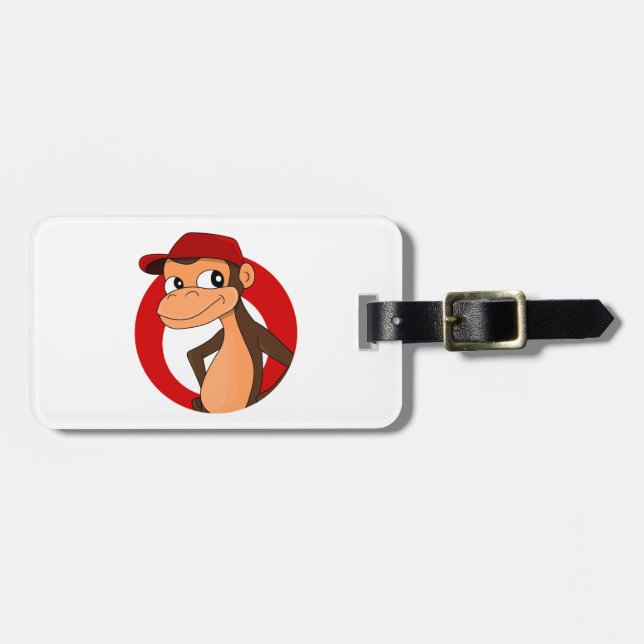 Gepäckmarke für Chimp-Cartoon Gepäckanhänger (Vorderseite horizontal)