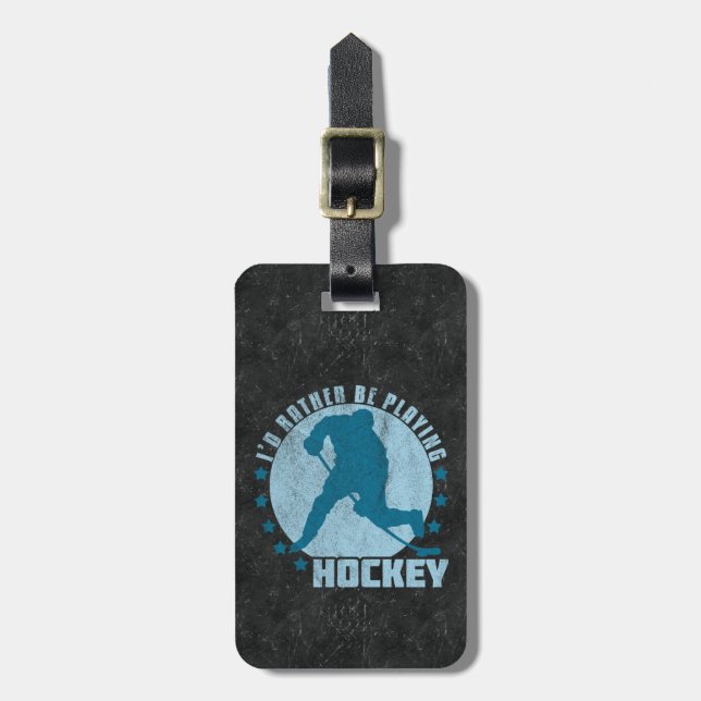 Gepäckmarke für den Eishockey-Spieler Gepäckanhänger (Vorderseite vertikal)