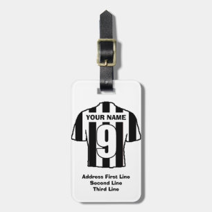 Gepäckmarke für Fußball - mit Schwarz-Weiß-Shirt Gepäckanhänger