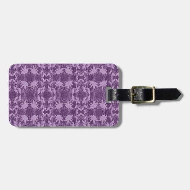 Gepäckmarke für Lavendel und Lila Spitzenmuster Gepäckanhänger (Vorderseite horizontal)