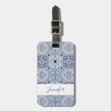 Gepäckmarke für mediterrane Fliesen