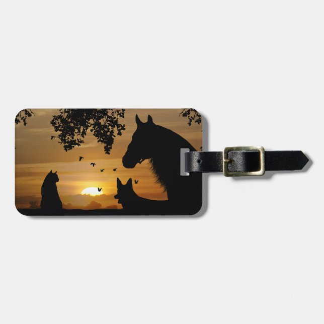 Gepäckmarke für Pferde, Hunde und Katzen Gepäckanhänger (Vorderseite horizontal)