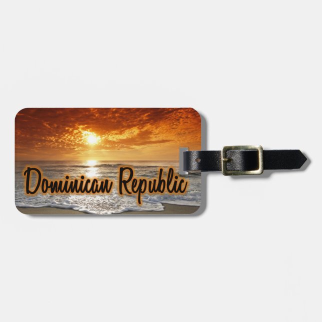 Gepäckmarke für Sonnenuntergang in der Dominikanis Gepäckanhänger (Vorderseite horizontal)