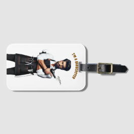 *Gepäckmarke mit Barbergesicht, Gepäckanhänger