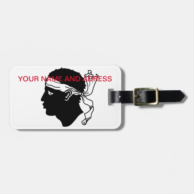 Gepäckmarke mit der Flagge Korsikas Gepäckanhänger (Vorderseite horizontal)