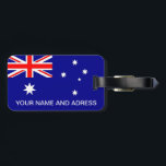 Gepäckmarke mit Flagge Australiens Gepäckanhänger<br><div class="desc">Reisen Sie stilvoll mit einer Touch australischen Stolzes mit unserem exklusiven Gepäckanhänger mit der Flagge Australiens! Dieses Gepäckanhänger wurde mit viel Liebe zum Detail gestaltet und ist mehr als nur ein Reisezubehör, es ist eine Feier des australischen Erbes und kulturellen Stolzes. Das lebhafte Design zeigt die berühmte australische Flagge und...</div>