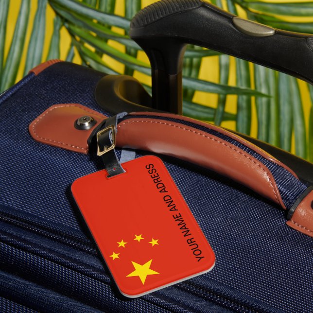 Gepäckmarke mit Flagge für China Gepäckanhänger (Vorderseite Insitu 1)