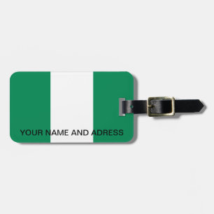 Gepäckmarke mit Flagge Nigerias Gepäckanhänger