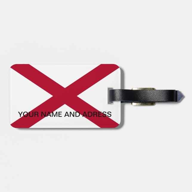 Gepäckmarke mit Flagge von Alabama Gepäckanhänger (Rückseite horizontal)