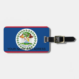 Gepäckmarke mit Flagge von Belize Gepäckanhänger