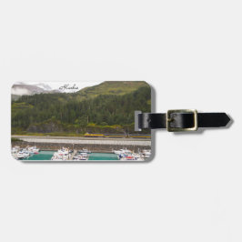 Gepäckmarke mit Fotografie der Berge Alaska Gepäckanhänger