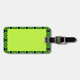 Gepäckmarke mit Fun Green Gemustert Border Gepäckanhänger