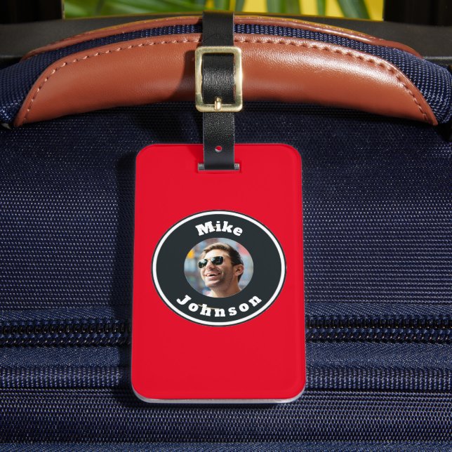 Gepäckmarke - Personalisiertes Foto und Name Gepäckanhänger (Vorderseite Insitu 2)