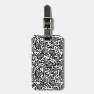 Gepäckmarke/Schwarz/Weiß-Paisley Gepäckanhänger