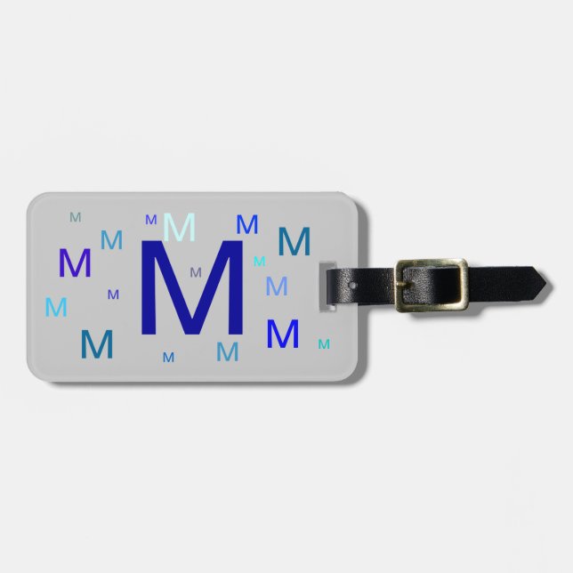 Gepäckmarke - Wiederholtes Monogramm Gepäckanhänger (Vorderseite horizontal)