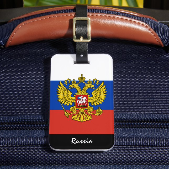 Gepäckmarken, russische Flagge Gepäckanhänger (Vorderseite Insitu 2)