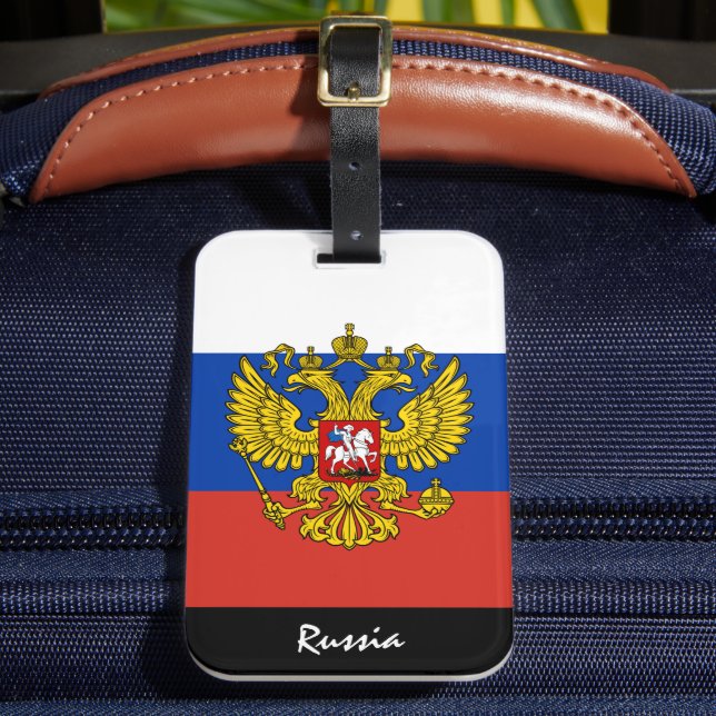 Gepäckmarken, russische Flagge Gepäckanhänger (Vorderseite Insitu 2)