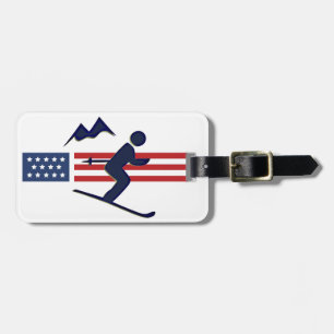 Gepäckstück für das patriotische Skidesign Gepäckanhänger
