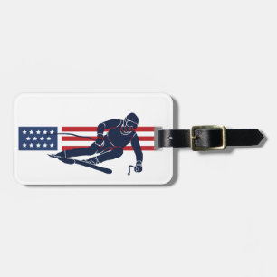 Gepäckstück für das patriotische Skidesign Gepäckanhänger