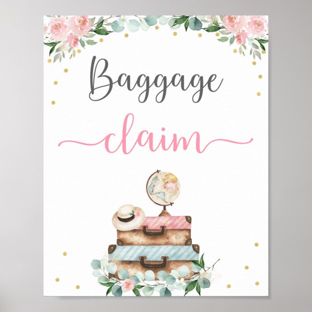 Gepäckstück für Reisen Floral Brautparty Anspruchs Poster (Vorne)