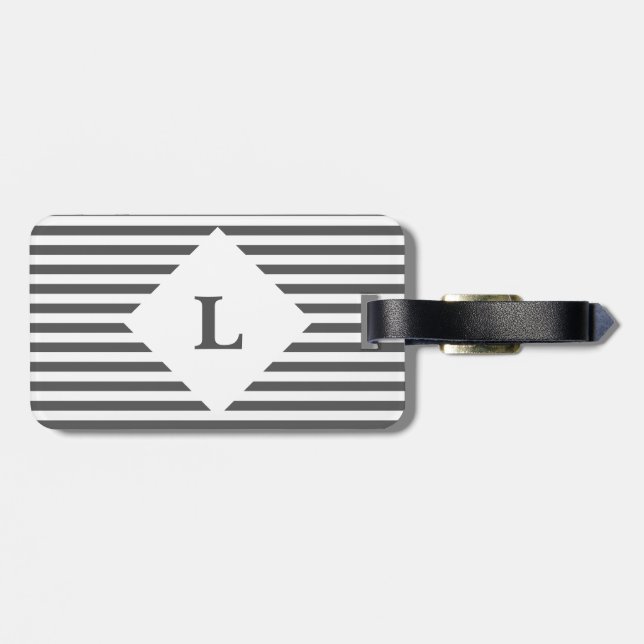 Gepäckträger für personalisierte Schwarz-Weiß-Stre Gepäckanhänger (Rückseite horizontal)