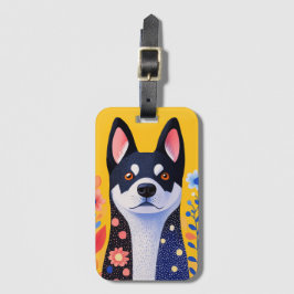 Gepäckträger für sibirische Husky Folk Art Gepäckanhänger