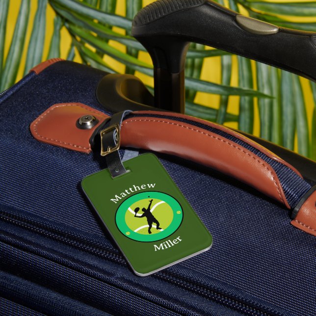 Gepäckträger - Tennisspieler - Personalisiert Gepäckanhänger (Vorderseite Insitu 1)