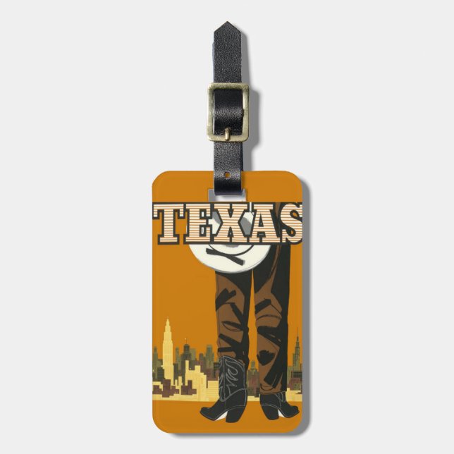 Gepäckumbau Vintager Reise Texas Gepäckanhänger (Vorderseite vertikal)