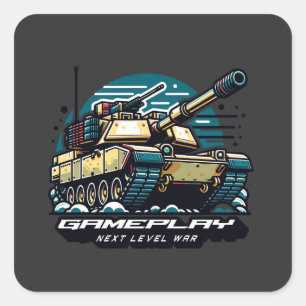 Gepanzerte Kämpfe: Nächstes Spiel Quadratischer Aufkleber