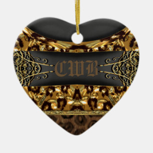 Gepard-Charme-Monogramm Keramik Ornament