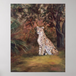 Gepard, der stolzes Plakat/Druck sitzt Poster