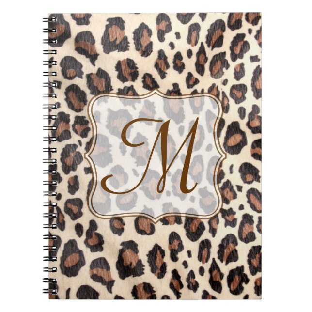 Gepard Flecken Tier Monogramm Initial Notizbuch Notizblock (Vorderseite)