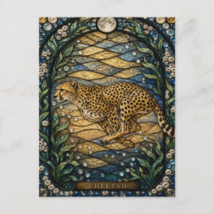 Gepard gebacken Plain Illumina Bleiglas Postkarte