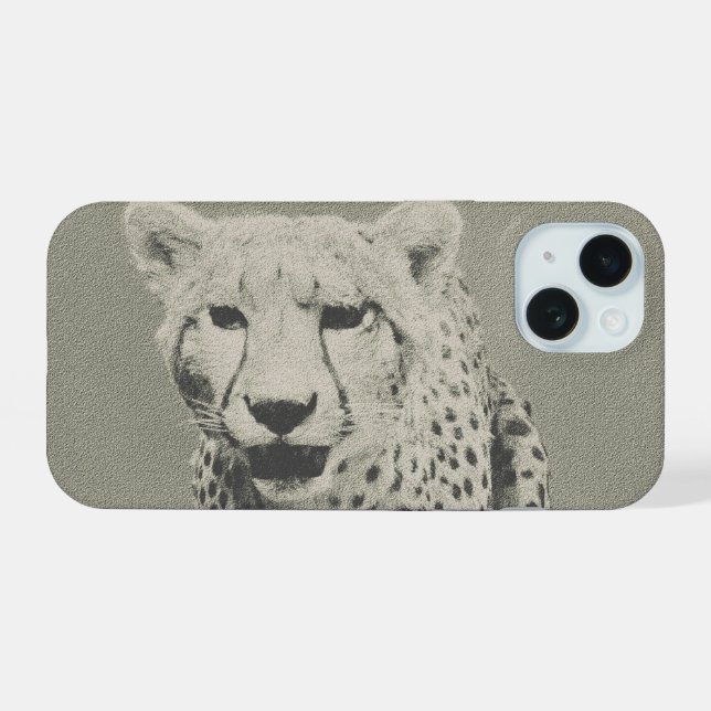 Gepard iPhone 15 Hülle (Rückseite (Horizontal))