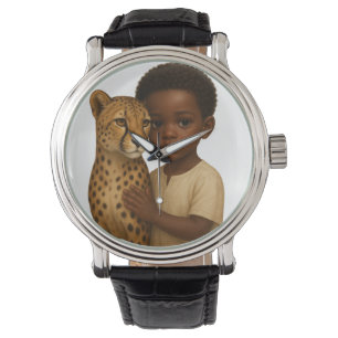 Gepard & Junge: Band der Wildnis und Unschuld Armbanduhr