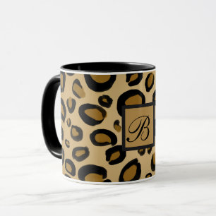 Gepard Leoparden-Druck-Spots Gold Beige Hellbraun Tasse