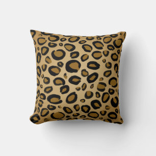 Gepard Leoparden-Druck-Spots Gold Beige Tan bemalt Kissen