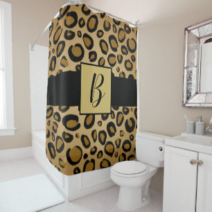 Gepard Leoparden-Druck-Spots Gold Beige Tan Duschvorhang