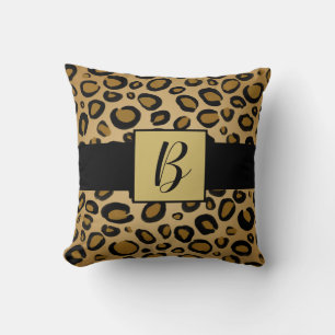 Gepard Leoparden-Druck-Spots Gold Beige Tan Kissen