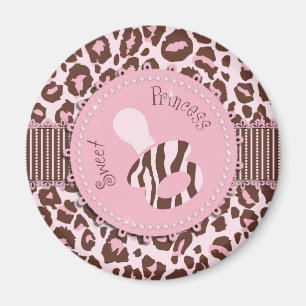 Gepard-Mädchen-Magnet-Rosa B Magnet